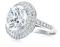 Round Brilliant Cut Diamond Tiffany Double Border Diamond Ring